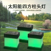 跨境新款太阳能方形柱头灯 led户外防水花园别墅庭院景观围栏灯