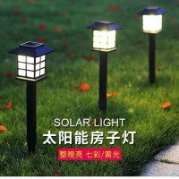 太阳能房型小宫灯LED户外草坪灯照明路灯花园地插灯 亚马逊爆款