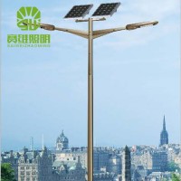 厂家批发6米8米LED太阳能路灯 一体化户外挑臂照明道路灯 小区路